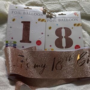 Rose Gold Foil Balloon Set for 18th Birthday